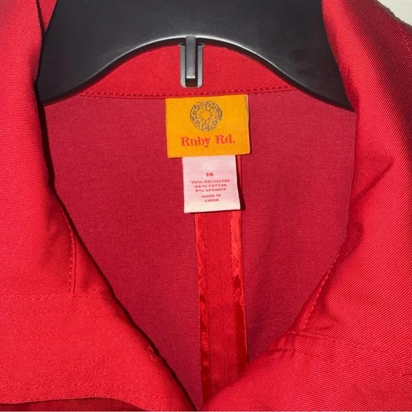 Ruby Rd. Bold Red Collared Jacket - Picture 3 of 3